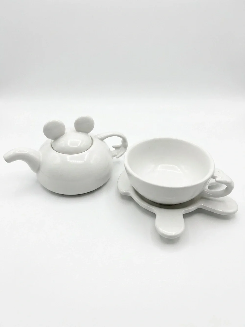 Mickey Mouse Disney White Ceramic Tea for One Set Minimalist Kitchenware
